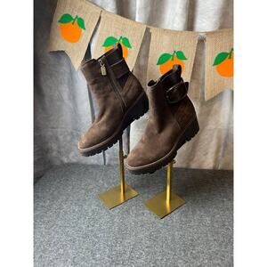 Blondo Womens Dakota Java Brown Suede Waterproof Heel Boot sz 6.5